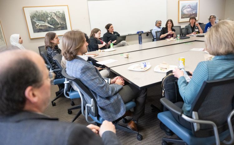 Attendees at the “Telling the Story” breakout session, in which leading campus communicators provided advice for researchers looking to share the story of their work with a wider audience.
