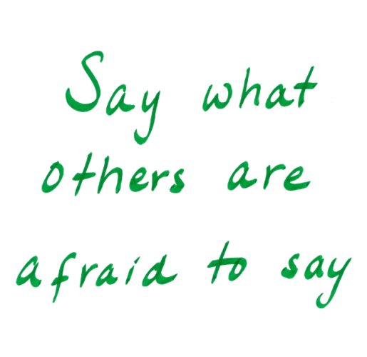 Say what others are afraid to say