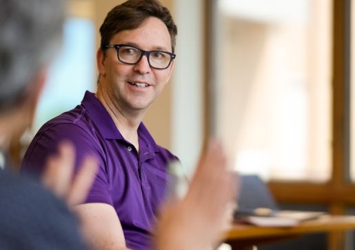 Dr. Ed Vasilevskis smiling during a department leadership retreat