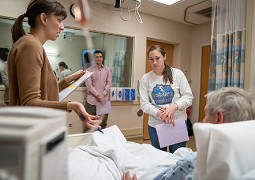 Students learning at bedside
